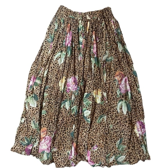 her style Dresses & Skirts - VTG Her Style Leopard Floral Boho Maxi Skirt